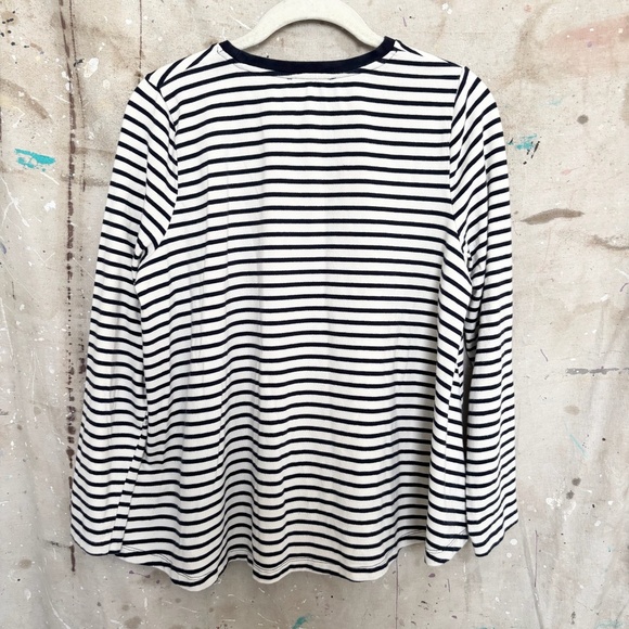 Tuckernuck Pomander Place Navy Striped Knit Popover Top - Picture 4 of 6